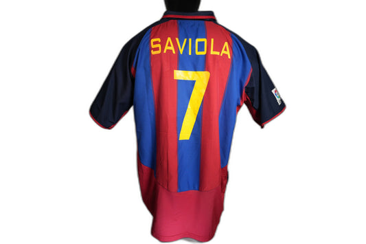 FC Barcelona 2003-2004 Heim Trikot SAVIOLA #7 (10\10) - XXL