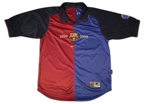FC Barcelona 1999–2000 Heim Trikot (100-Jahre-Jubiläum) (9/10) - M
