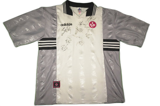 1. FC Kaiserslautern 1997–1998 Auswärts Trikot Kader signiert (8/10) - XL